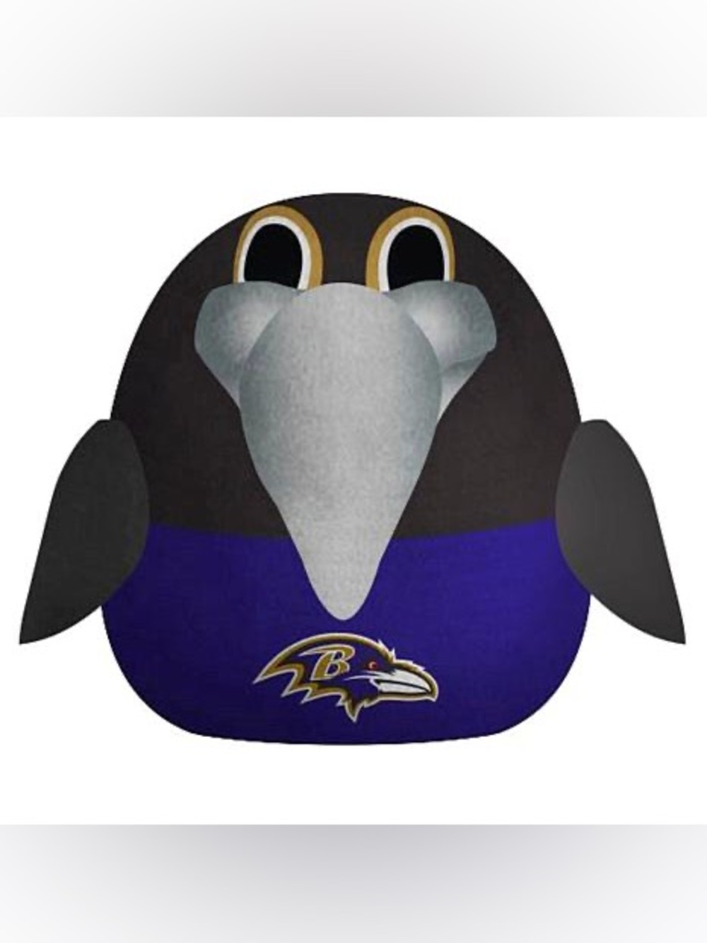 NFL Baltimore Ravens Black Purple Bird Plush Accent Pillow